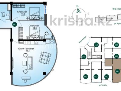 3-бөлмелі пәтер · 95 м² · 6/13 қабат, Толе би 189/3 — Гагарина, бағасы: 105 млн ₸ в Алматы, Алмалинский р-н