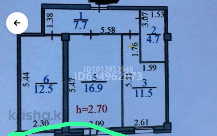 2-комнатная квартира · 56.4 м² · 9/9 этаж, Асыл Арман 14 за 26.5 млн ₸ в Иргели — фото 2