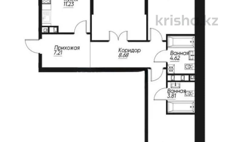 3-комнатная квартира · 90 м² · 6/12 этаж, Навои 58/4 за 77 млн ₸ в Алматы, Ауэзовский р-н — фото 2
