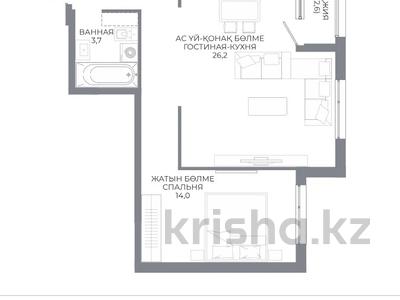 2-комнатная квартира · 54.4 м² · 5/9 этаж, Ахмет Байтурсынулы 10/3 — ВЫБОР ЭТАЖА И ПЛАНИРОВКИ! БЕЗ КОМИССИИ за ~ 28.8 млн ₸ в Астане, Сарайшык р-н