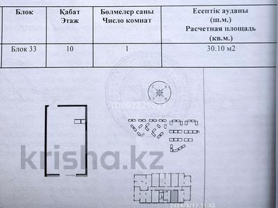 1-комнатная квартира, 30 м², 10/16 этаж, Жандосова 94А за 21.7 млн 〒 в Алматы, Бостандыкский р-н
