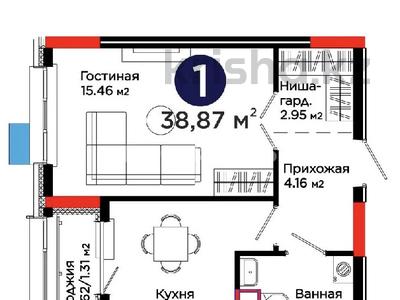 1-бөлмелі пәтер · 39 м² · 9/9 қабат, Е-321 6/2 — сдача 31 октября, бағасы: 33 млн ₸ в Астане, Есильский р-н
