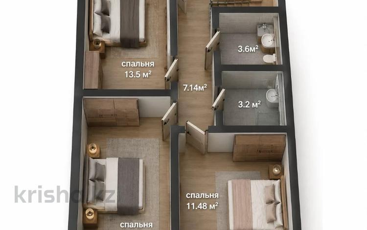 3-бөлмелі пәтер · 120 м² · 2 қабат, Красносельская 118, бағасы: 38.5 млн ₸ в Костанае — фото 2