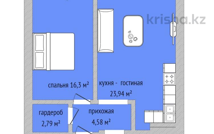 2-комнатная квартира, 54.3 м², 3/19 этаж, Толстого 32 за ~ 27.2 млн 〒 в Костанае — фото 7