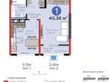 1-комнатная квартира · 40.36 м² · 9/12 этаж, мкр Акжар, Белжайлау 47а — Абай Алау көшелері қиылысы за 40 млн ₸ в Алматы, Наурызбайский р-н