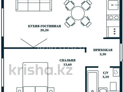 1-комнатная квартира · 40 м² · 7/10 этаж, Мухамедханова 28 за 18.5 млн ₸ в Астане, Нура р-н