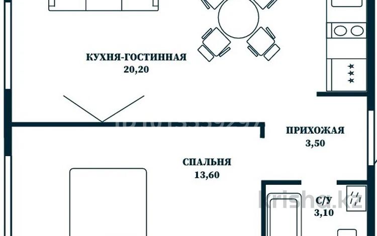 1-комнатная квартира · 40 м² · 7/10 этаж, Мухамедханова 28 за 18.5 млн ₸ в Астане, Нура р-н — фото 3