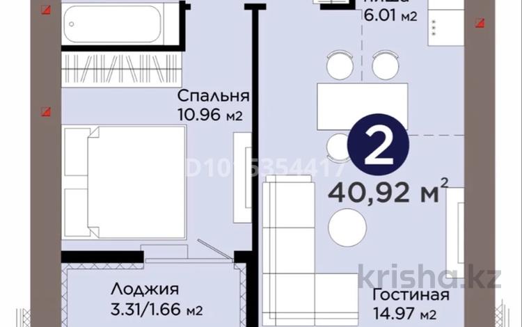 2-бөлмелі пәтер · 40.92 м² · 3/9 қабат, Е 909 29 — Улы Дала – Айтматова, бағасы: 31 млн ₸ в Астане, Нура р-н — фото 2