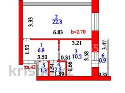 1-комнатная квартира · 44.5 м², Кенен Азербаев 37/1, 42/1 — Ракымжан Кошкарбаев за 23 млн ₸ в Астане, Сарайшык р-н
