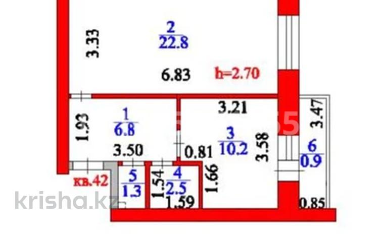 1-комнатная квартира · 44.5 м², Кенен Азербаев 37/1, 42/1 — Ракымжан Кошкарбаев за 23 млн ₸ в Астане, Сарайшык р-н — фото 2