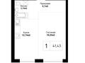 1-бөлмелі пәтер · 41.43 м² · 2/4 қабат, Е669 25 — Каусар, бағасы: 21.5 млн ₸ в Астане, Есильский р-н — фото 6