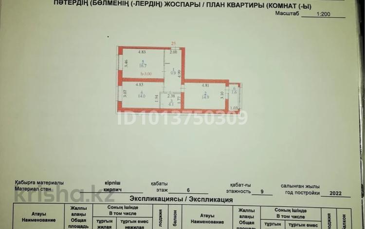 2-бөлмелі пәтер · 61.2 м² · 6/9 қабат, Шамши Калдаяков 58, 58/1, 58/2 — Калдаякова-Нажимеденова, бағасы: 39.5 млн ₸ в Астане, Сарайшык р-н — фото 2