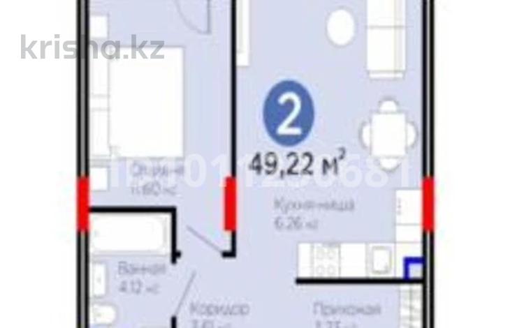 2-комнатная квартира · 49.22 м² · 2/16 этаж, Е-899 77 — ‼️ВЫГОДНОЕ ПРЕДЛОЖЕНИЕ ‼️ за 40 млн ₸ в Астане, Нура р-н — фото 2