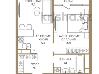 2-бөлмелі пәтер · 57.9 м² · 2/9 қабат, Каныша Сатпаева — БЕЗ КОМИССИИ, бағасы: ~ 38.6 млн ₸ в Алматы, Бостандыкский р-н