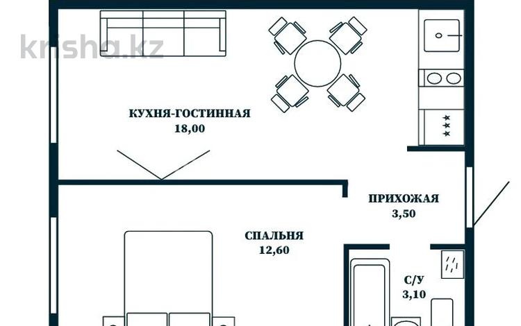 2-комнатная квартира · 36.8 м² · 2/9 этаж, Мухаммедханов — Айтматов за 18.5 млн ₸ в Астане — фото 2