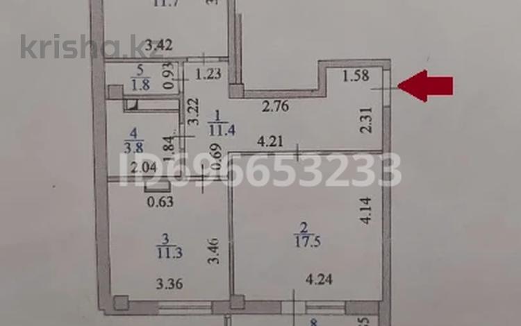 2-бөлмелі пәтер, 60.8 м², 5/12 қабат, Е30 5 — Сыганак, бағасы: 28 млн 〒 в Астане, Нура р-н — фото 4