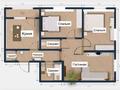 3-бөлмелі пәтер · 79 м² · 11/12 қабат, Бауыржана Момышулы 11/1 — Момышулы/монкеби, бағасы: 56 млн ₸ в Алматы, Алатауский р-н
