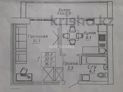 1-комнатная квартира, 35 м², 5/10 этаж, Алихан Бокейхан 13 — пересечение улиц А.Бокейхана и Орынбор за 17.5 млн 〒 в Астане, Есильский р-н