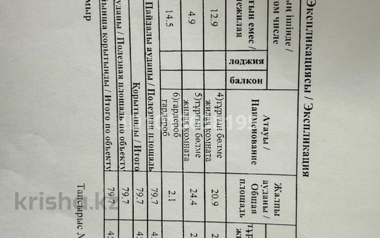 2-комнатная квартира · 79.7 м² · 2/9 этаж, Байтерекова 2б — Рыскулова Аргынбекова за 42 млн ₸ в Шымкенте — фото 2