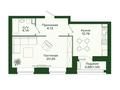 1-бөлмелі пәтер · 44.3 м² · 2/9 қабат, Шамши Калдаяков 60A, бағасы: 24.5 млн ₸ в Астане, Сарайшык р-н