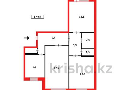 3-комнатная квартира, 67.7 м², 9/9 этаж, 3-й А микраройон за 15.5 млн 〒 в Темиртау