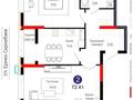 2-комнатная квартира · 72 м² · 6/18 этаж, Е 882 7 за 39 млн 〒 в Астане, Сарыарка р-н