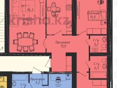 3-комнатная квартира · 95 м² · 8/12 этаж, Улы Дала 40 — Казыбек би. пр. Туран. за 49 млн ₸ в Астане, Нура р-н