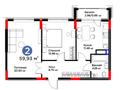 2-комнатная квартира · 59.81 м², ул. Е 117, 55 за ~ 38.5 млн ₸ в Астане, Есильский р-н — фото 3