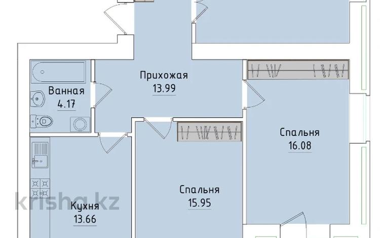 3-комнатная квартира · 93.42 м² · 9/10 этаж, Кенесары 64 за ~ 25.7 млн 〒 в Кокшетау — фото 2