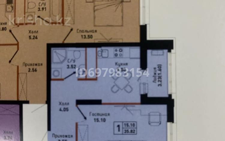 1-комнатная квартира, 35.82 м², 7/16 этаж, С. Шаймерденова 4/1 — Шаймерденова и Нажимеденова за 14.2 млн 〒 в Астане, Алматы р-н — фото 2