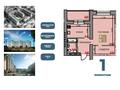 1-бөлмелі пәтер · 46 м² · 9/9 қабат, 1-й микрорайон, Курганская 2 — Абая, бағасы: ~ 18.5 млн ₸ в Костанае
