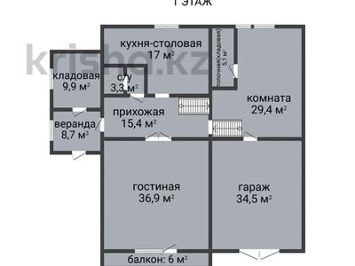 Отдельный дом · 6 комнат · 226.2 м² · 11 сот., Южная за 49.5 млн ₸ в 