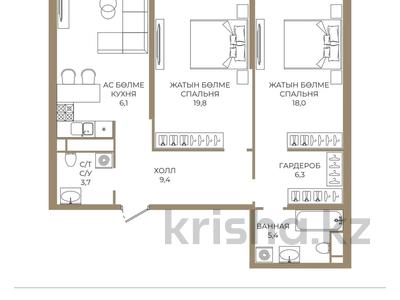 3-комнатная квартира · 86.2 м² · 2/9 этаж, Каныша Сатпаева 90а/1 — Цена со скидкой️КОМИССИЮ С ПОКУПАТЕЛЯ НЕ БЕРЕМ️️ за ~ 64.3 млн ₸ в Алматы, Бостандыкский р-н