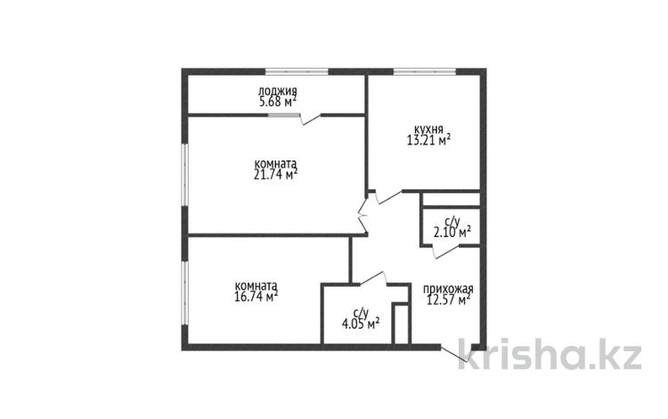 2-комнатная квартира · 76.1 м² · 3/6 этаж, Гашека за 43 млн ₸ в Костанае — фото 2