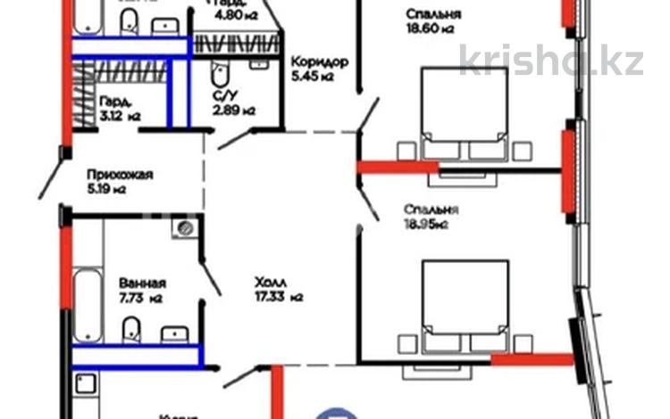 5-бөлмелі пәтер · 215 м² · 7/22 қабат, Мангилик Ел 57, бағасы: 281 млн ₸ в Астане, Есильский р-н — фото 2