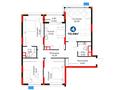 4-бөлмелі пәтер · 113.49 м² · 3/17 қабат, Е 908 23, бағасы: ~ 63.9 млн ₸ в Астане, Нура р-н — фото 3