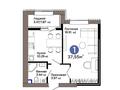 1-бөлмелі пәтер · 37.55 м² · 11/12 қабат, Е 909 29 — Пр. Улы дала/ул. Айтматова, бағасы: 26.3 млн ₸ в Астане, Нура р-н