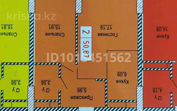 2-комнатная квартира · 50.87 м² · 9/19 этаж, Толстого 32 — центр за ~ 28.5 млн ₸ в Костанае — фото 2