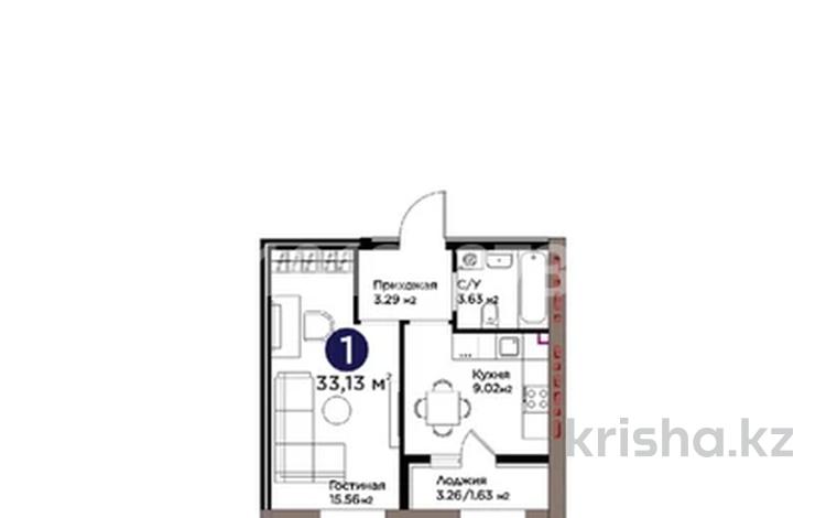 1-бөлмелі пәтер · 33 м² · 5/9 қабат, Шоссе Коргалжын 24/2 — Каз УТБ, бағасы: 20 млн ₸ в Астане, Нура р-н — фото 2