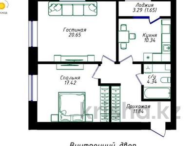 2-бөлмелі пәтер · 66.24 м² · 9/12 қабат, Жубан Молдагалиев 6г, бағасы: ~ 37.7 млн ₸ в Астане, Нура р-н