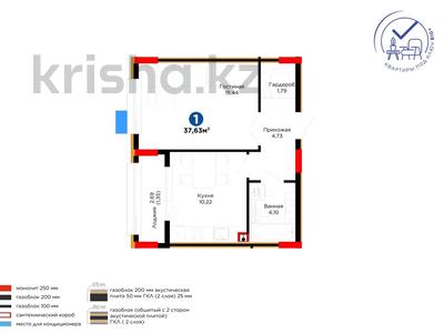 1-бөлмелі пәтер · 37.63 м² · 2/9 қабат, Е 101 5 — С Ремонтом, бағасы: 30 млн ₸ в Астане, Нура р-н