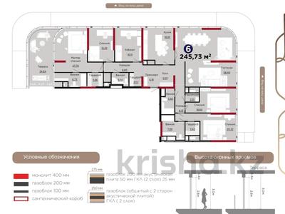 5-комнатная квартира · 246 м² · 20/22 этаж, Турар Рыскулов 7 за ~ 508.2 млн 〒 в Астане, Есильский р-н
