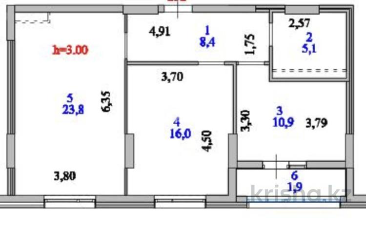 2-бөлмелі пәтер · 66.1 м² · 2/14 қабат, мкр Уркер, е 429 14/2, бағасы: 40 млн ₸ в Астане, Нура р-н — фото 2