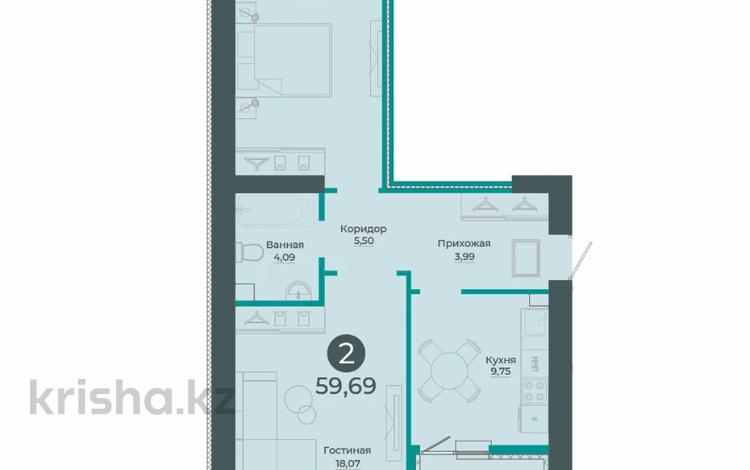 2-бөлмелі пәтер · 59.69 м² · 4/9 қабат, Толе би 10/1, бағасы: ~ 27.5 млн ₸ в Астане, Есильский р-н — фото 10