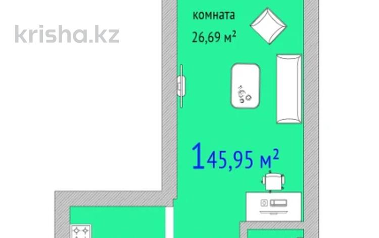 1-комнатная квартира · 47.2 м² · 2/16 этаж, Темирбаева 50 за ~ 18.9 млн 〒 в Костанае — фото 4