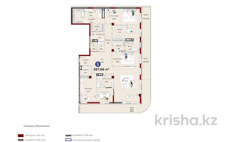 5-бөлмелі пәтер · 287.66 м² · 1/3 қабат, Саина 1а/1 — 1st by BI Luxe, бағасы: ~ 881.1 млн ₸ в Алматы — фото 13