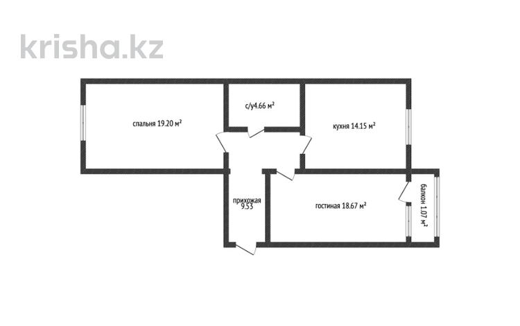 2-бөлмелі пәтер · 67.6 м² · 1/12 қабат, Юбилейный 1а, бағасы: 27.6 млн ₸ в Костанае — фото 2