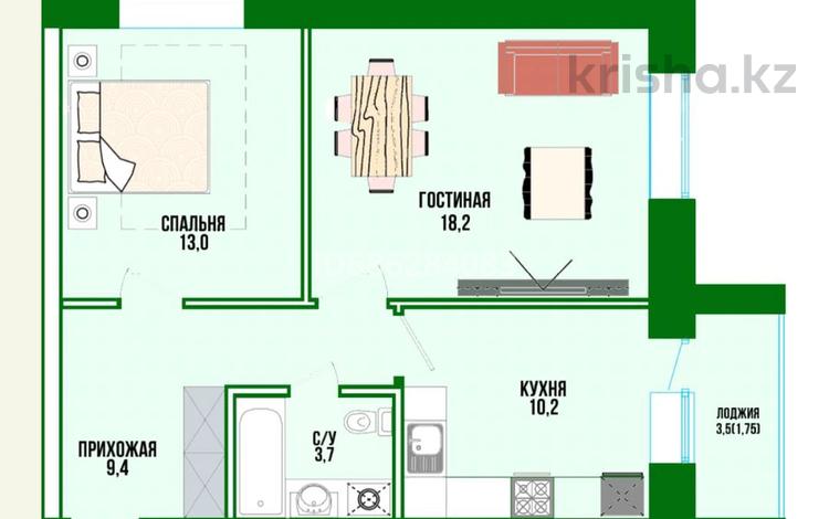 2-комнатная квартира, 56.25 м², 2/6 этаж, Дулатова 116 — Наурызбай батыра