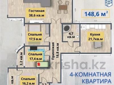 4-бөлмелі пәтер · 149 м² · 5/9 қабат, Мангилик ел 21в/1 — Молдагулова, бағасы: 40 млн 〒 в Актобе