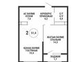 2-бөлмелі пәтер · 51.4 м² · 9/9 қабат, Каныша Сатпаева 90а/1, бағасы: ~ 43.7 млн ₸ в Алматы, Бостандыкский р-н